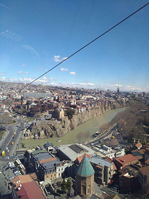 Тбилиси, фуникулер, вид на город