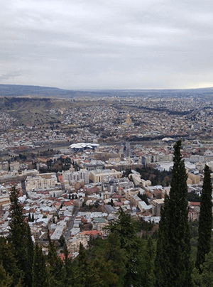 Грузия, Тбилиси, панорама с горы Мтацминды